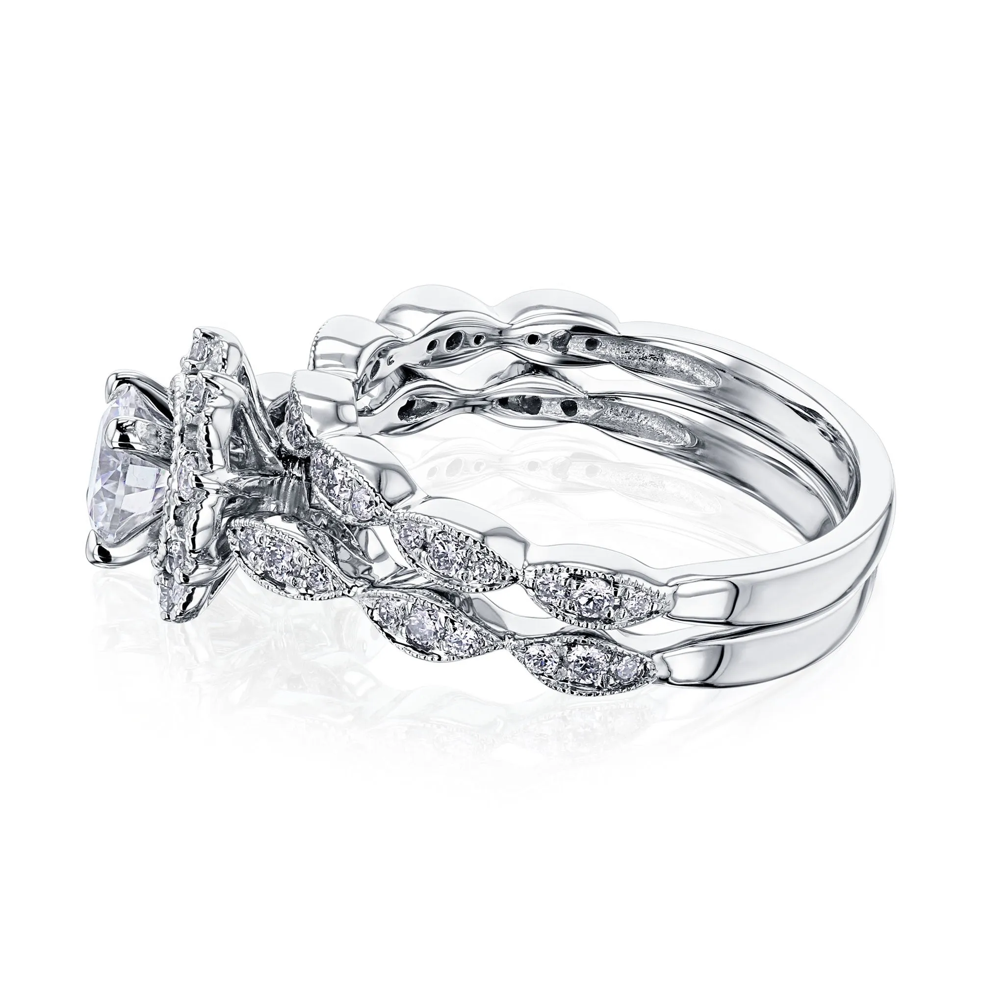 0.88ct Natural Floral Spring Bridal Set