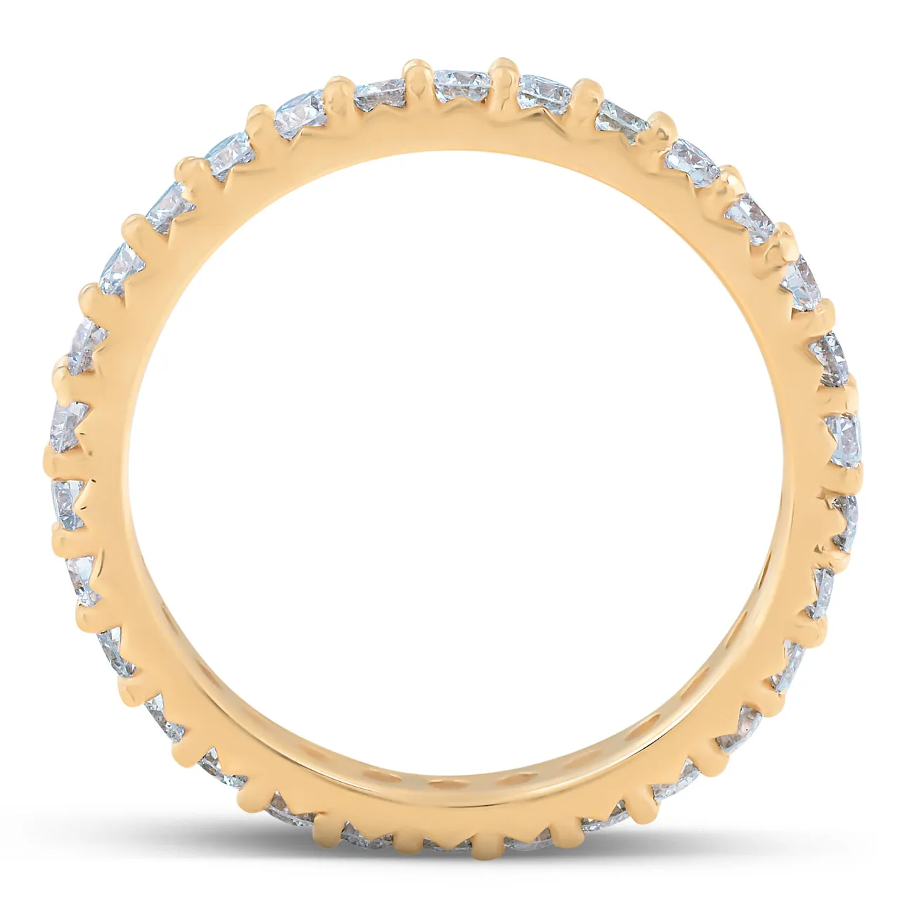1 Ct Diamond Wedding Eternity Ring Lab Grown 14k Yellow Gold