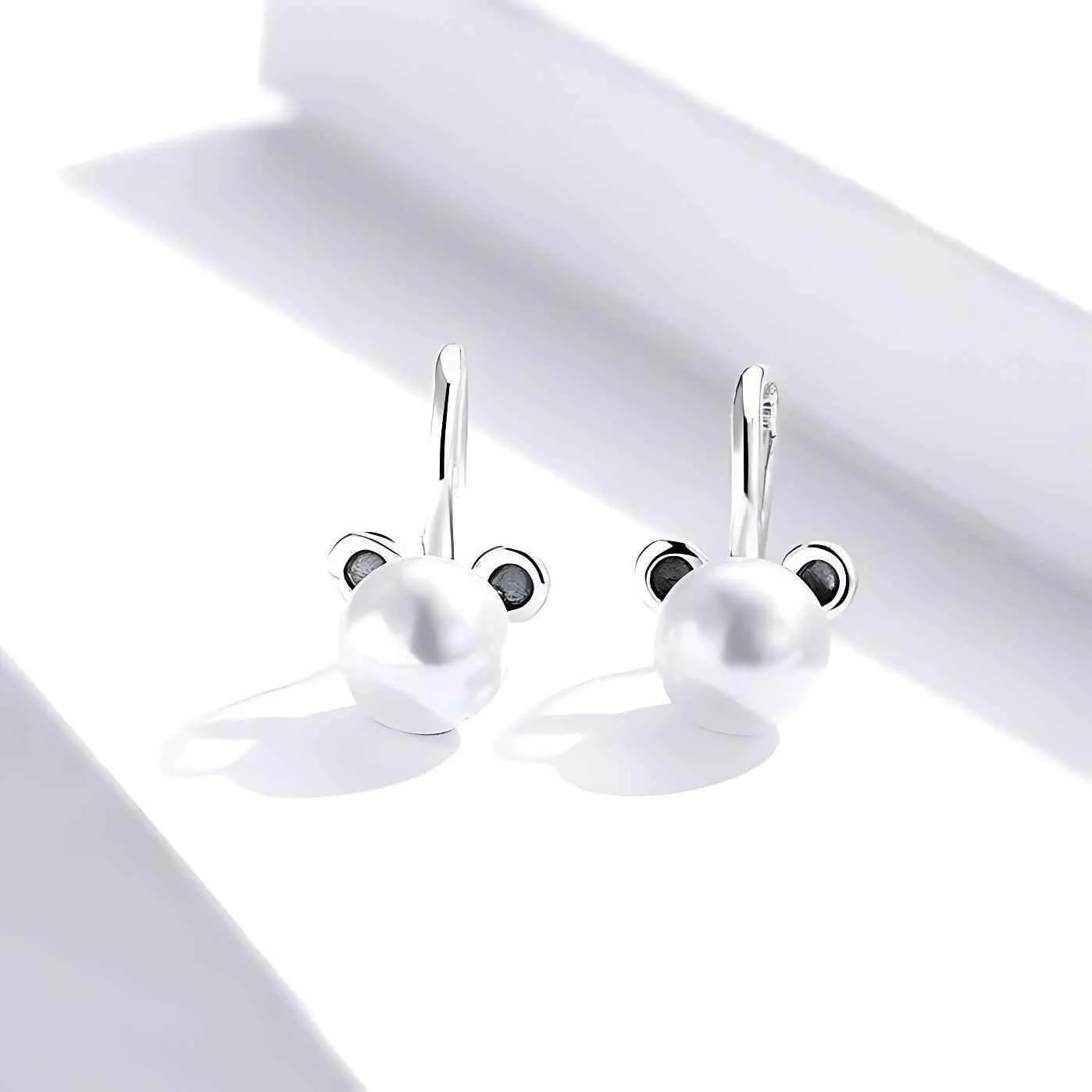100% 925 Sterling Silver Cute Bear Dangle Earrings Charm Jewelry WES36
