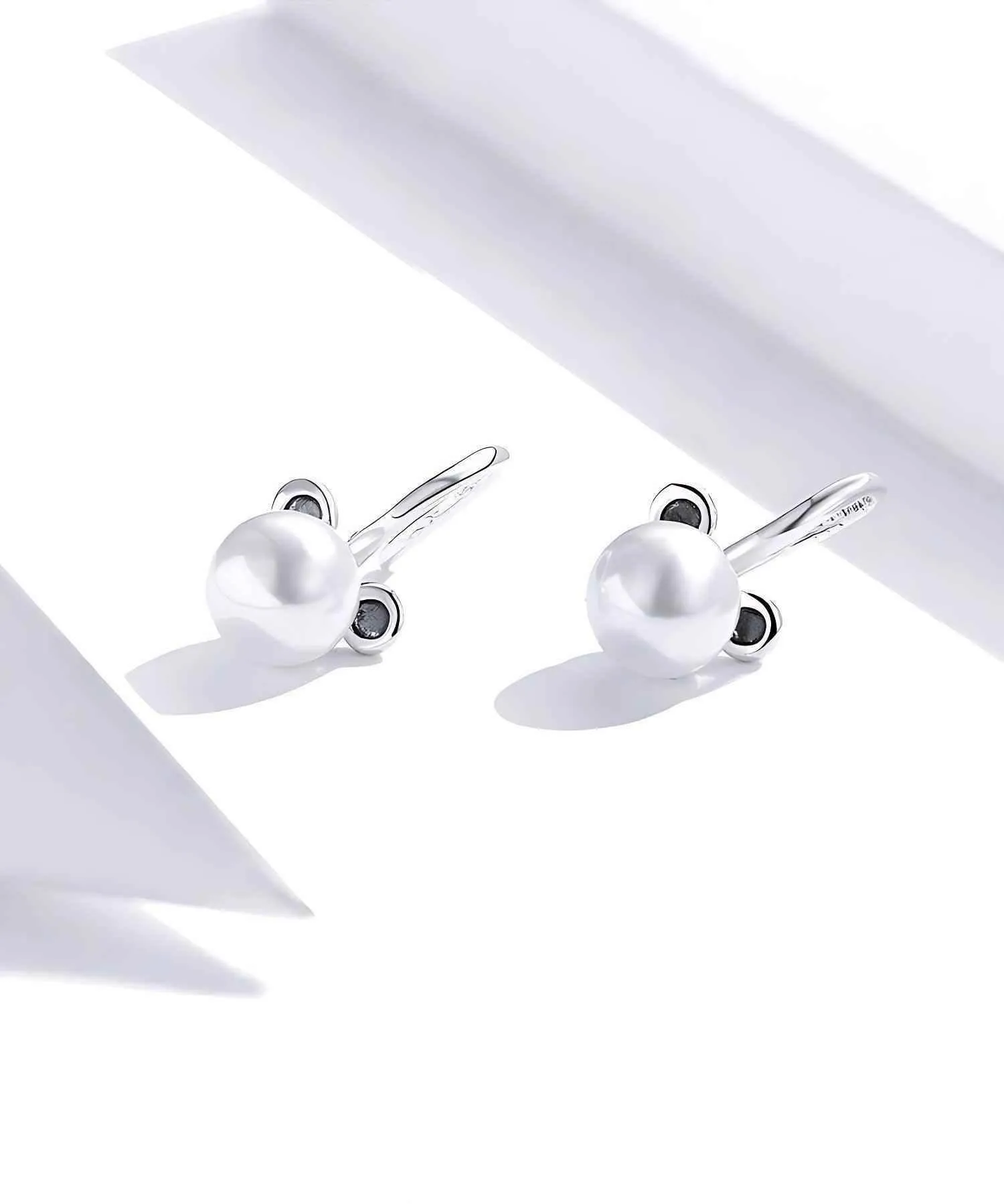 100% 925 Sterling Silver Cute Bear Dangle Earrings Charm Jewelry WES36