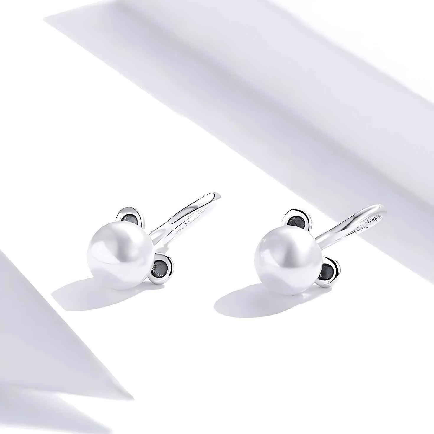 100% 925 Sterling Silver Cute Bear Dangle Earrings Charm Jewelry WES36