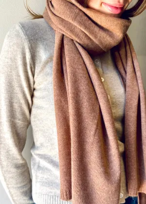 100% Cashmere Scarf in Camel