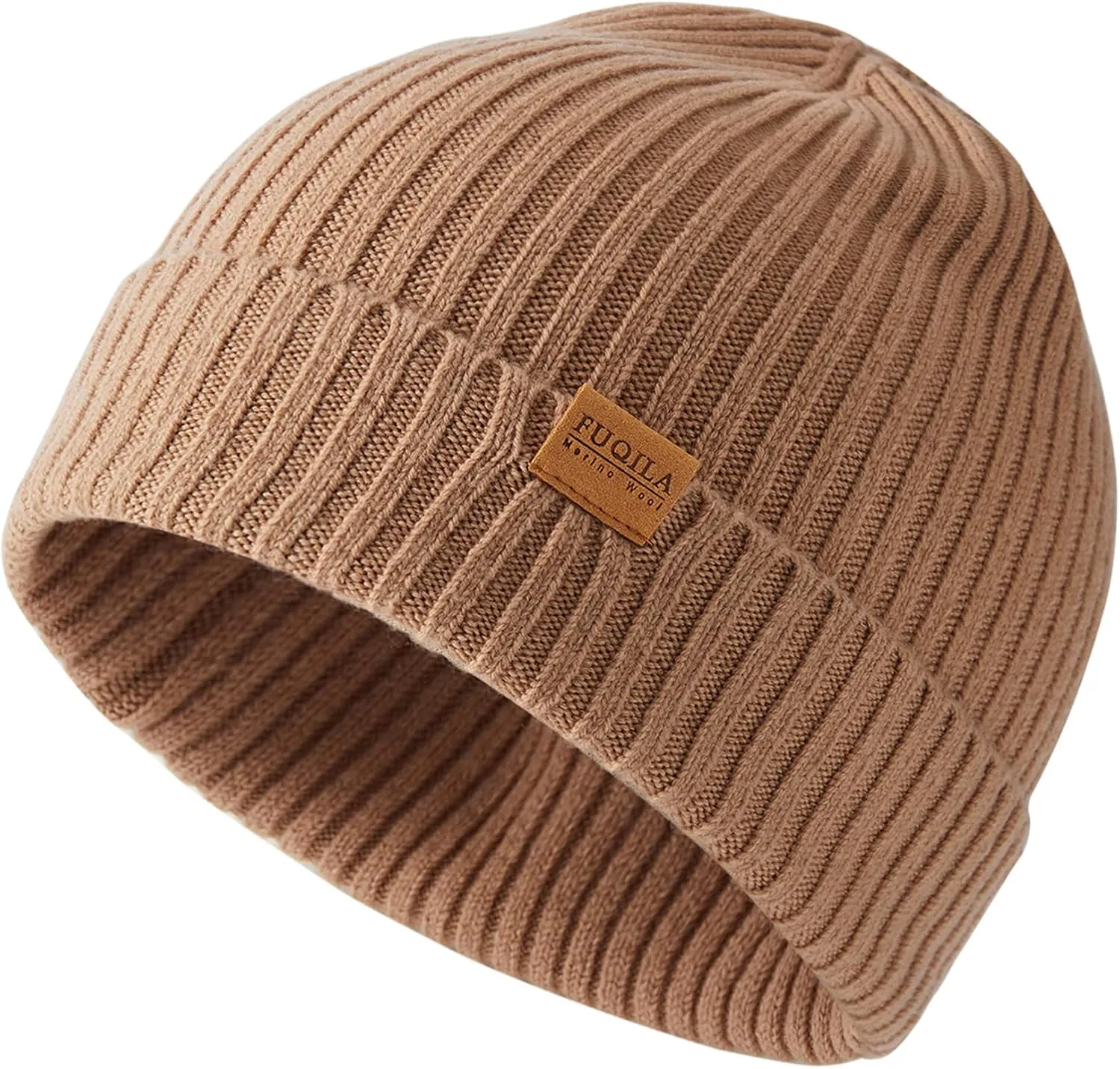 100% Merino Wool Cuff Beanie Hat, Unisex Warm Winter Caps Soft, Breathable & Cozy Stretchy Knitted Cuffed Cap