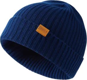 100% Merino Wool Cuff Beanie Hat, Unisex Warm Winter Caps Soft, Breathable & Cozy Stretchy Knitted Cuffed Cap