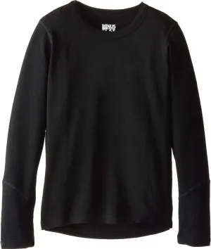 100% Merino Wool Kids Base Layer Midweight Crew Top - Warm Long Sleeve Shirt