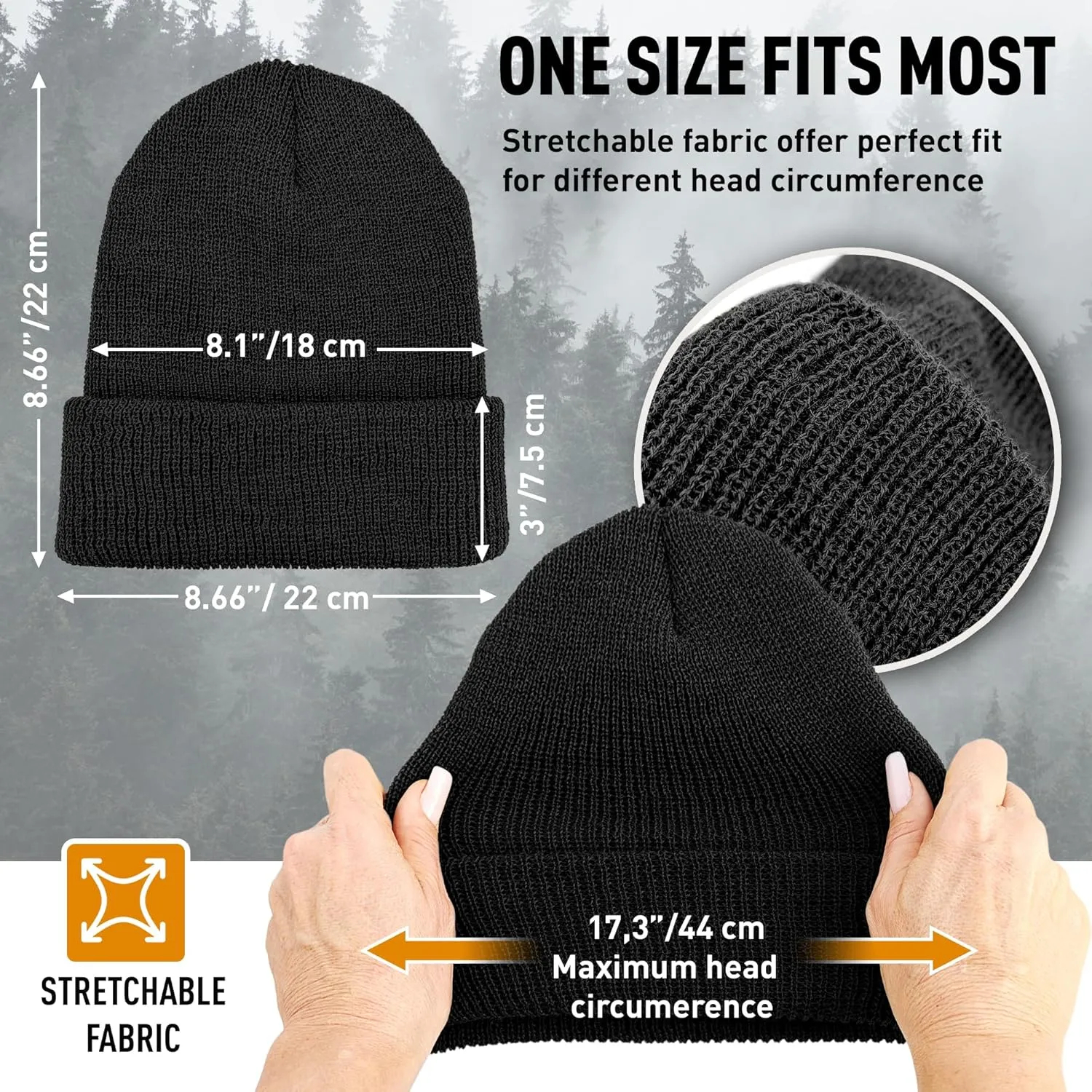 100% Wool GI Watch Cap  Warm Wool Beanie, Winter Hat for Outdoor, Hiking, Skiing & Cold Weather, Made in USA