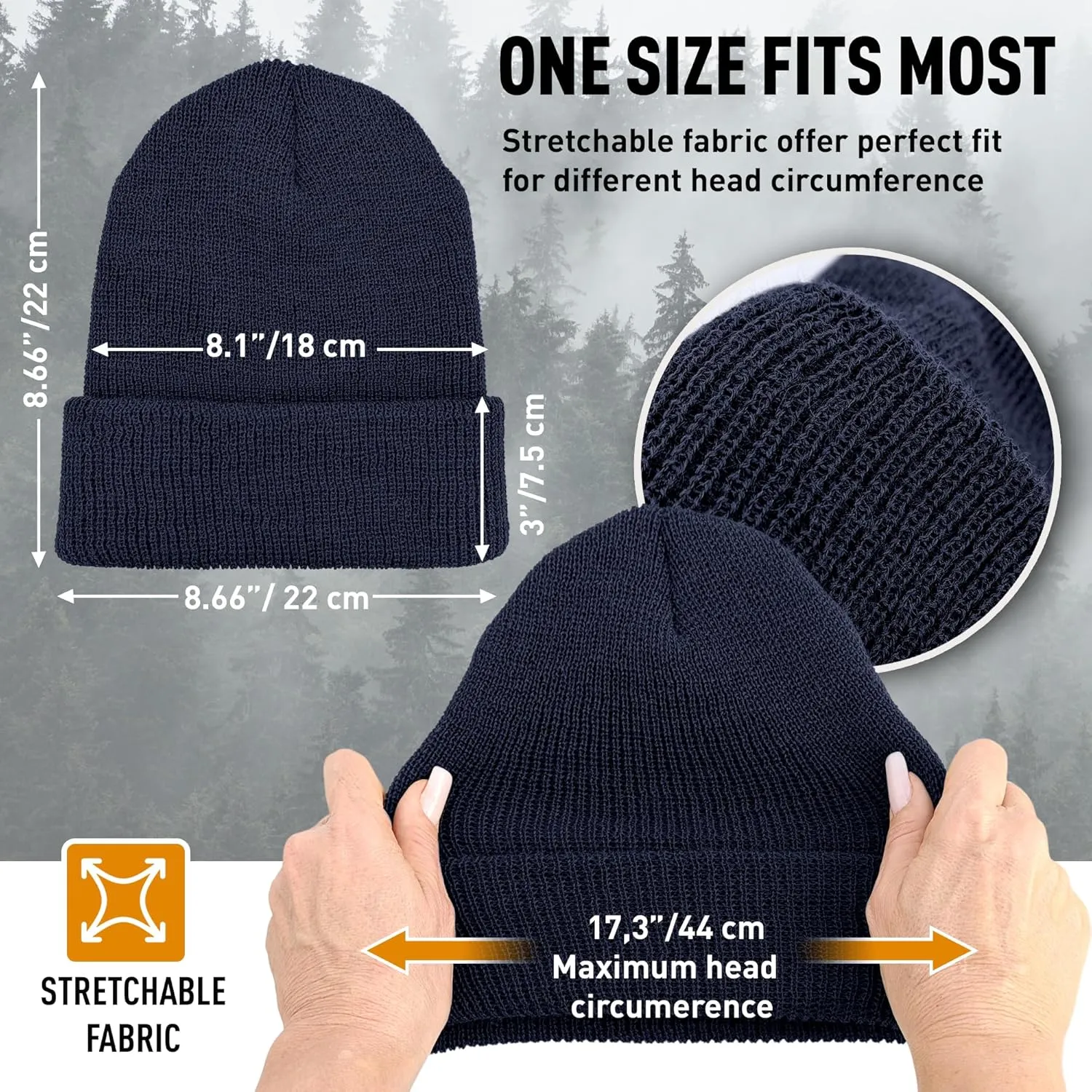 100% Wool GI Watch Cap  Warm Wool Beanie, Winter Hat for Outdoor, Hiking, Skiing & Cold Weather, Made in USA