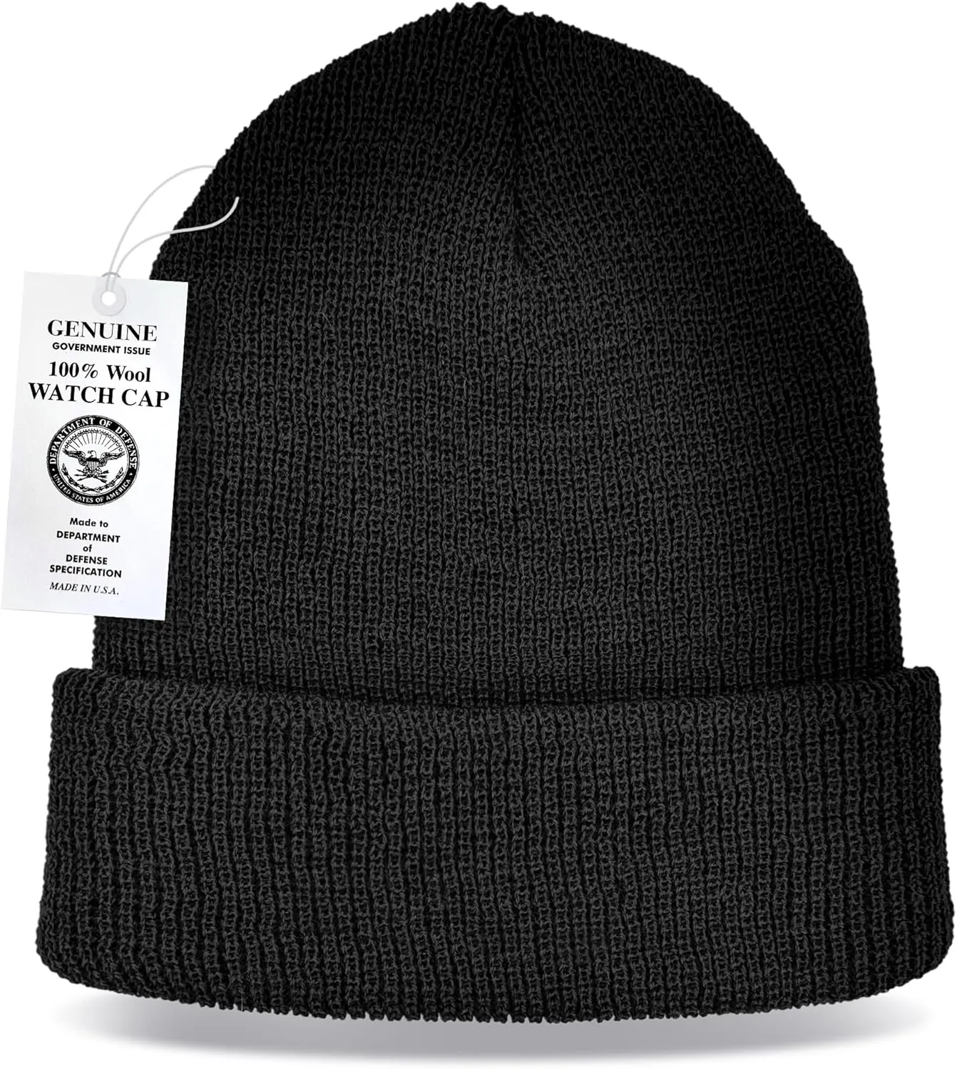 100% Wool GI Watch Cap  Warm Wool Beanie, Winter Hat for Outdoor, Hiking, Skiing & Cold Weather, Made in USA