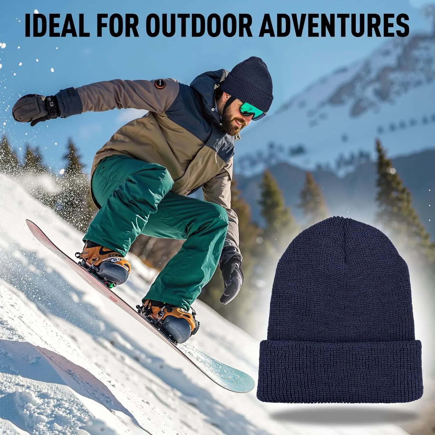 100% Wool GI Watch Cap  Warm Wool Beanie, Winter Hat for Outdoor, Hiking, Skiing & Cold Weather, Made in USA
