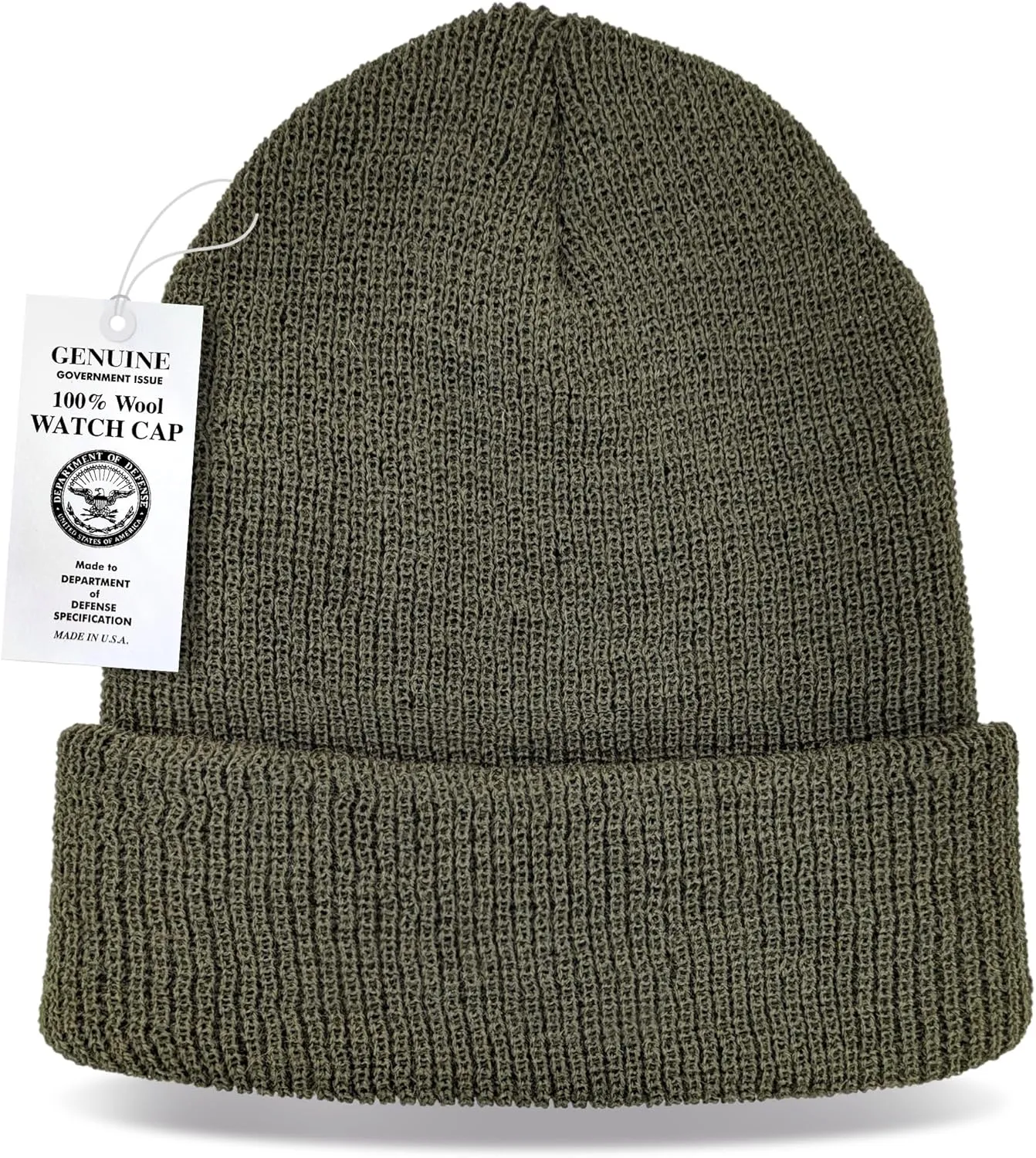 100% Wool GI Watch Cap  Warm Wool Beanie, Winter Hat for Outdoor, Hiking, Skiing & Cold Weather, Made in USA