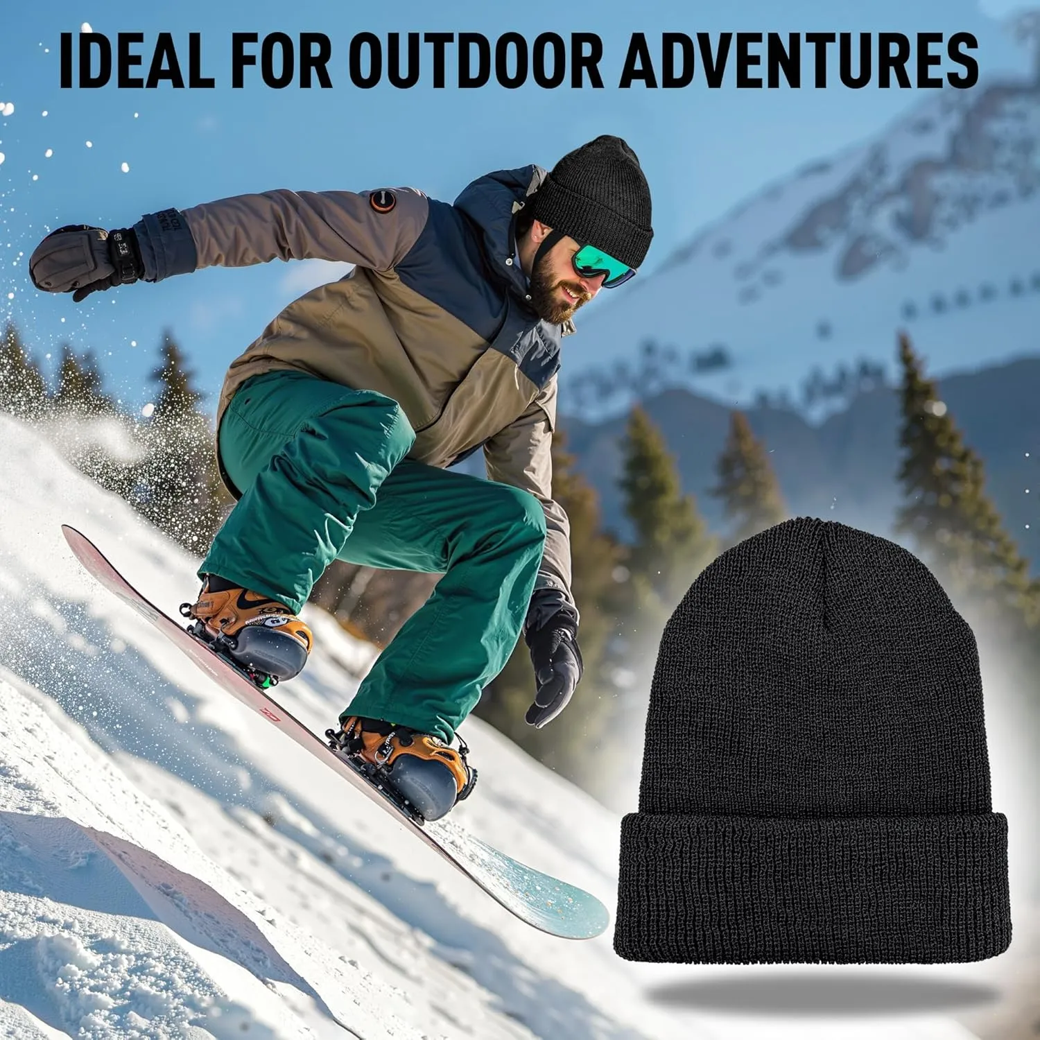100% Wool GI Watch Cap  Warm Wool Beanie, Winter Hat for Outdoor, Hiking, Skiing & Cold Weather, Made in USA