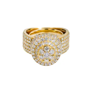 10K GOLD ROUND DIAMOND 3D STATEMENT PINKY RING 3.56 CT