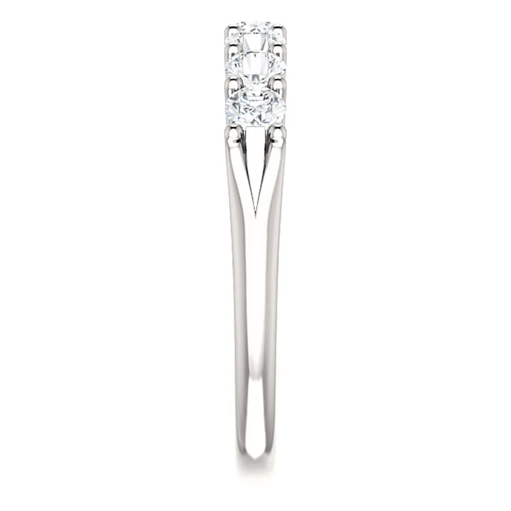 1/2 Ct Seven Stone Diamond Wedding Ring Lab Grown 14k White Gold