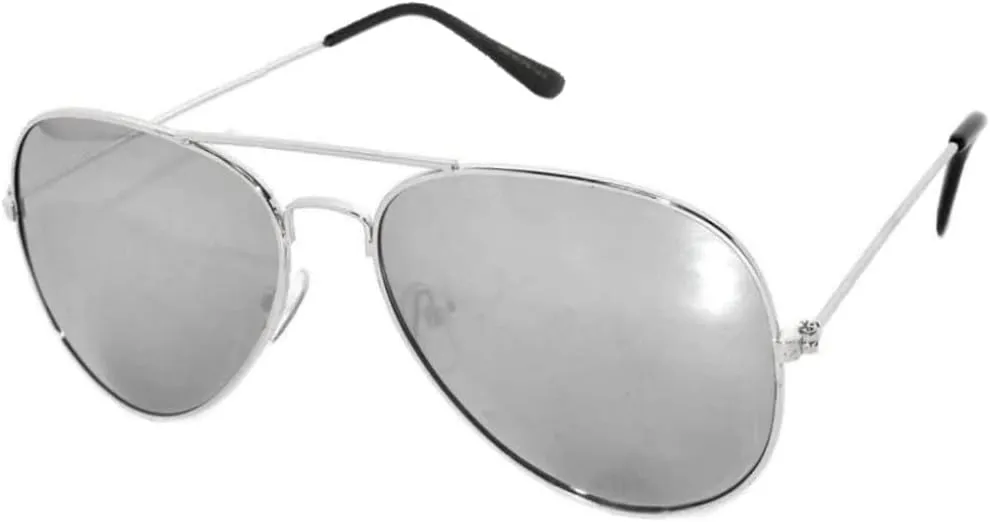 12 Pack Aviator Sunglasses Mirrored Lens, Womens Mens Wholesale Eyewear with Black, Silver, Gold Frames