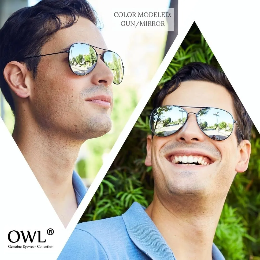 12 Pack Aviator Sunglasses Mirrored Lens, Womens Mens Wholesale Eyewear with Black, Silver, Gold Frames