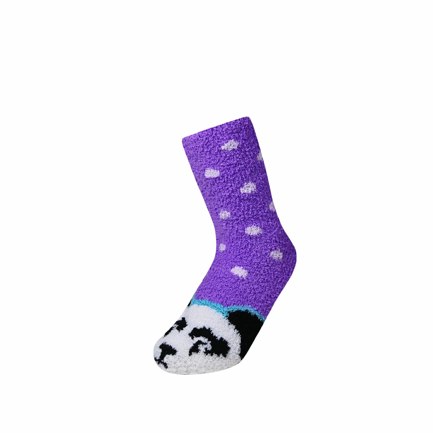 12 Pairs of Women's/Girl's Fuzzy Soft Plush Slipper Socks, Fluffy Winter Warm Cozy Animal Print Socks (Sock Size 9-11)
