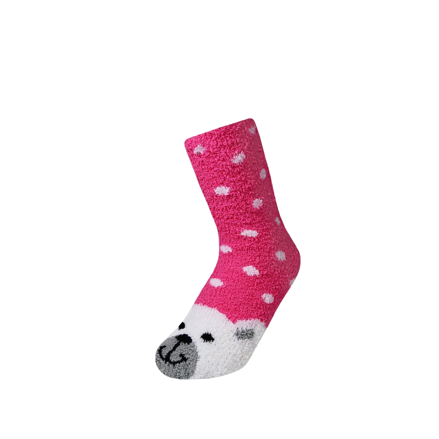 12 Pairs of Women's/Girl's Fuzzy Soft Plush Slipper Socks, Fluffy Winter Warm Cozy Animal Print Socks (Sock Size 9-11)
