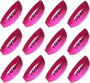 12 Sequin Headbands U PICK (Available in LOTS of COLORS) Elastic Stretch Sparkly Fashion Headband for Teens Girls Women Softball Pack Volleyball Basketball Dance Set Sports Teams Store By Kenz Laurenz