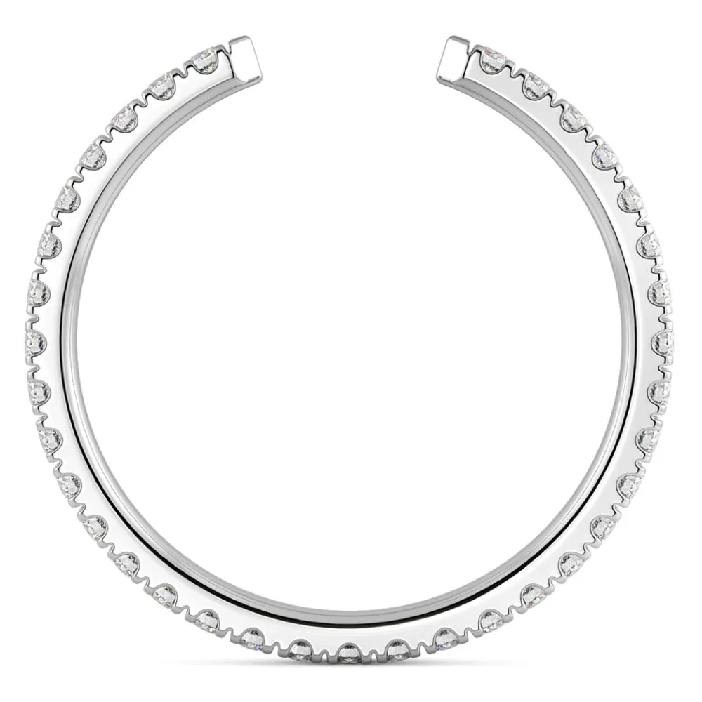 1/2Ct Pave Diamond Open Wedding Ring 14k Gold Stackable Band Lab Grown