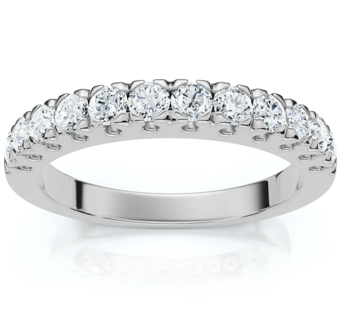 1/2Ct Pave Diamond Wedding Anniversary Stackable Ring Gold Lab Grown