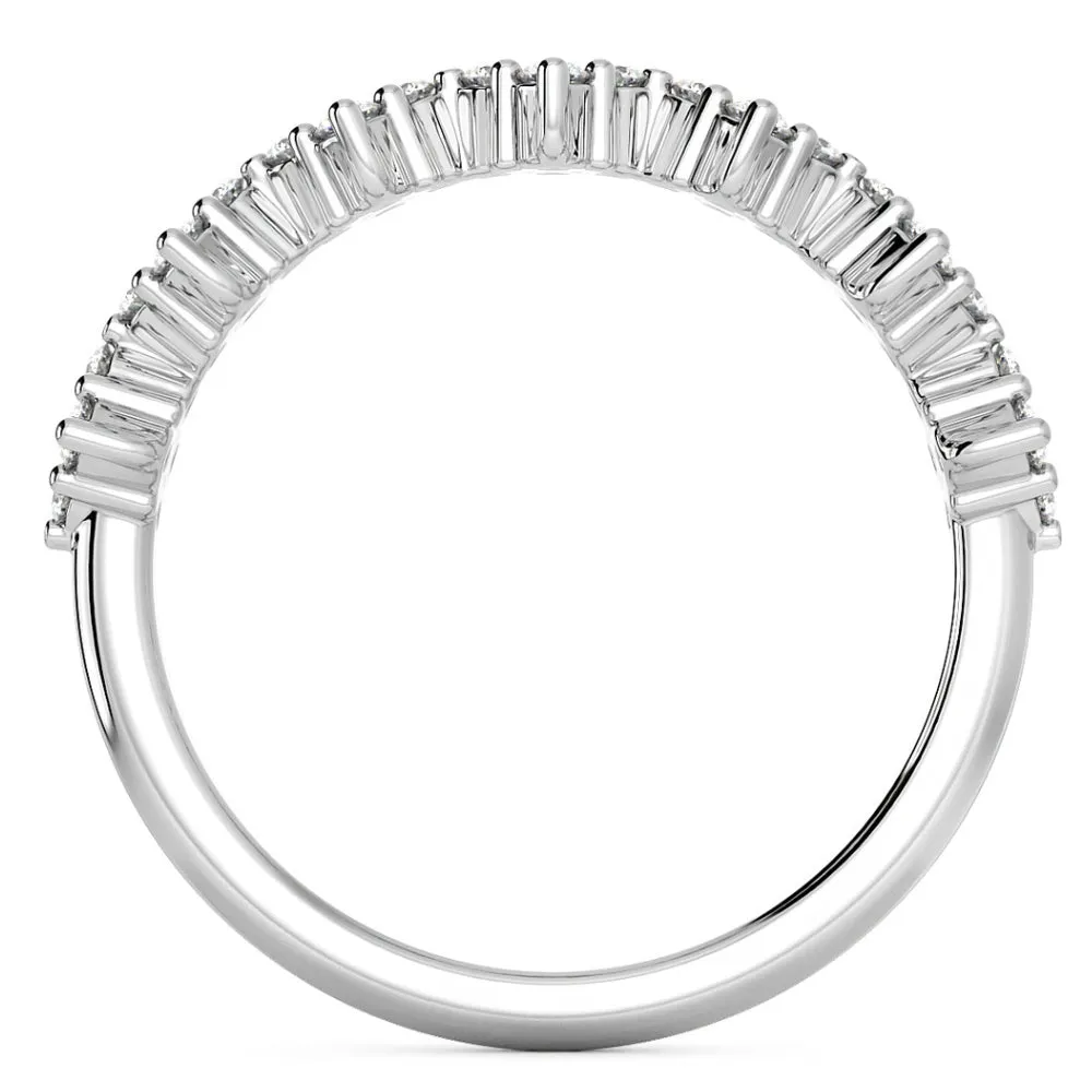 1/2Ct TW Round Diamond Wedding Ring 14k Gold Stackable Band Lab Grown
