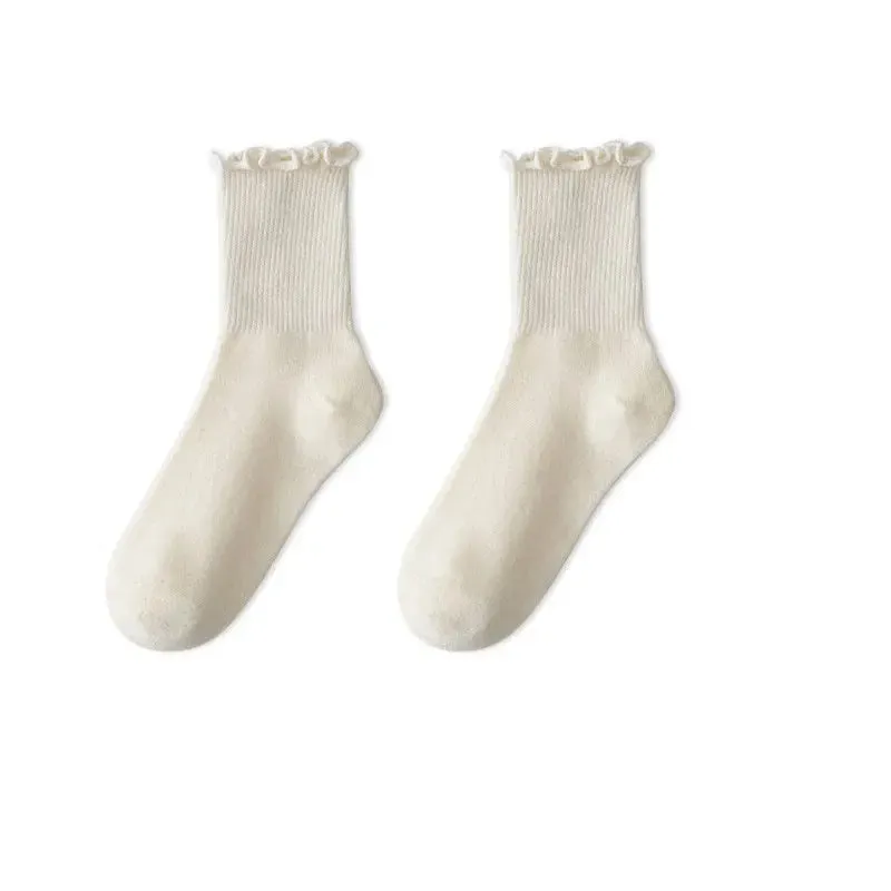1/3/5 Pack Cotton Ruffles Ankle Socks