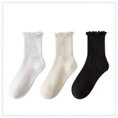 1/3/5 Pack Cotton Ruffles Ankle Socks