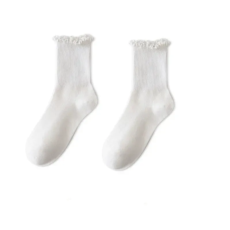 1/3/5 Pack Cotton Ruffles Ankle Socks