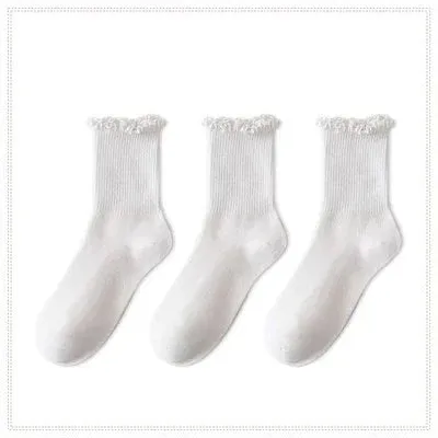 1/3/5 Pack Cotton Ruffles Ankle Socks
