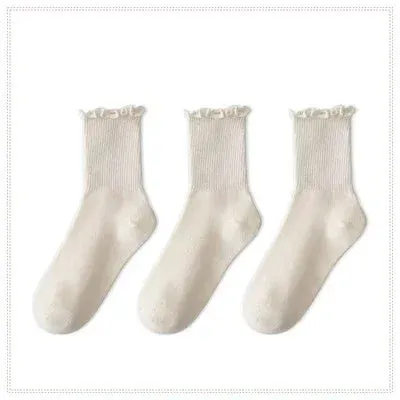 1/3/5 Pack Cotton Ruffles Ankle Socks