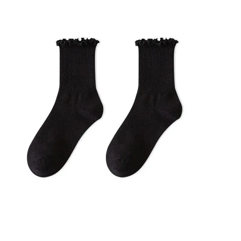 1/3/5 Pack Cotton Ruffles Ankle Socks