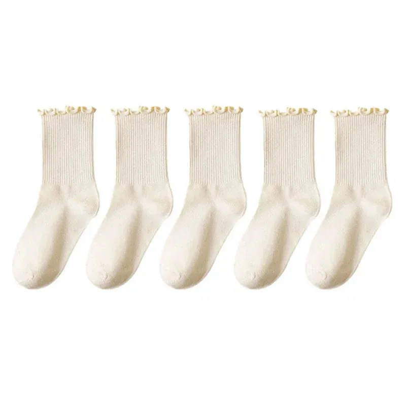 1/3/5 Pack Cotton Ruffles Ankle Socks