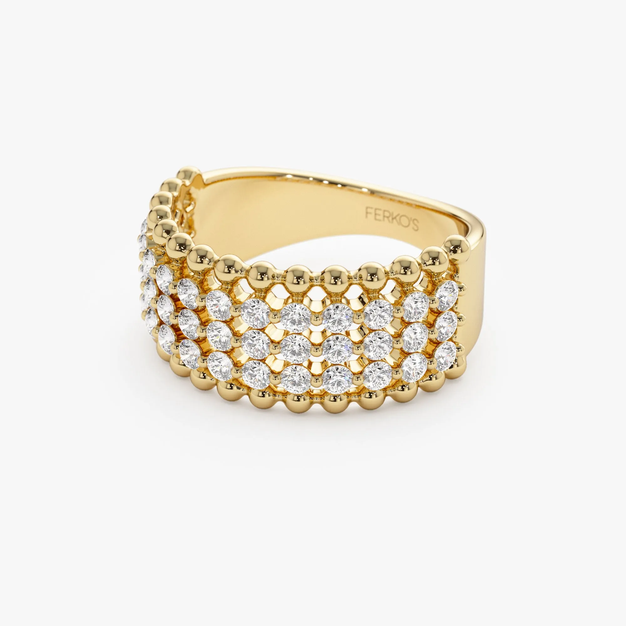 14k Floating Diamond Bubble Band