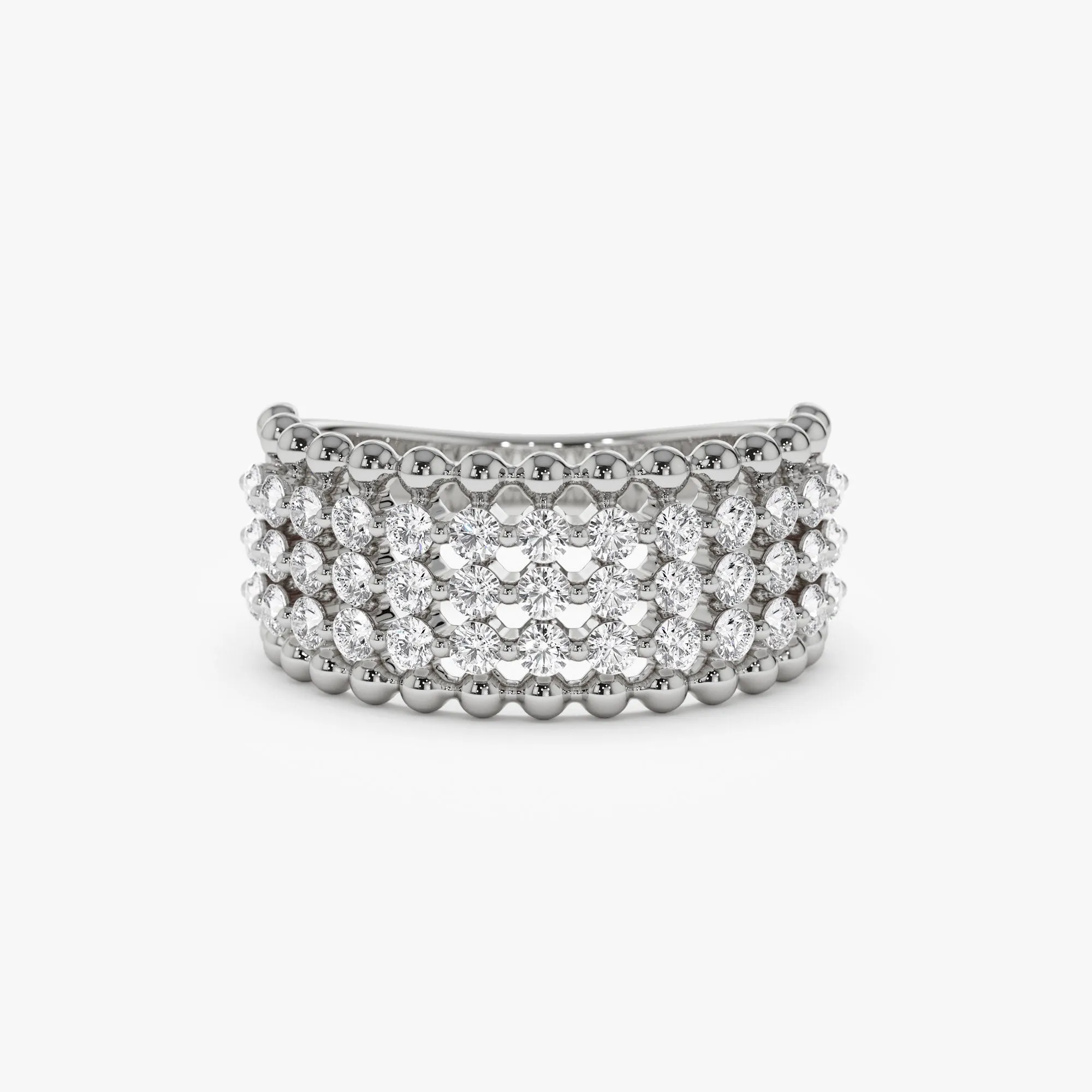 14k Floating Diamond Bubble Band