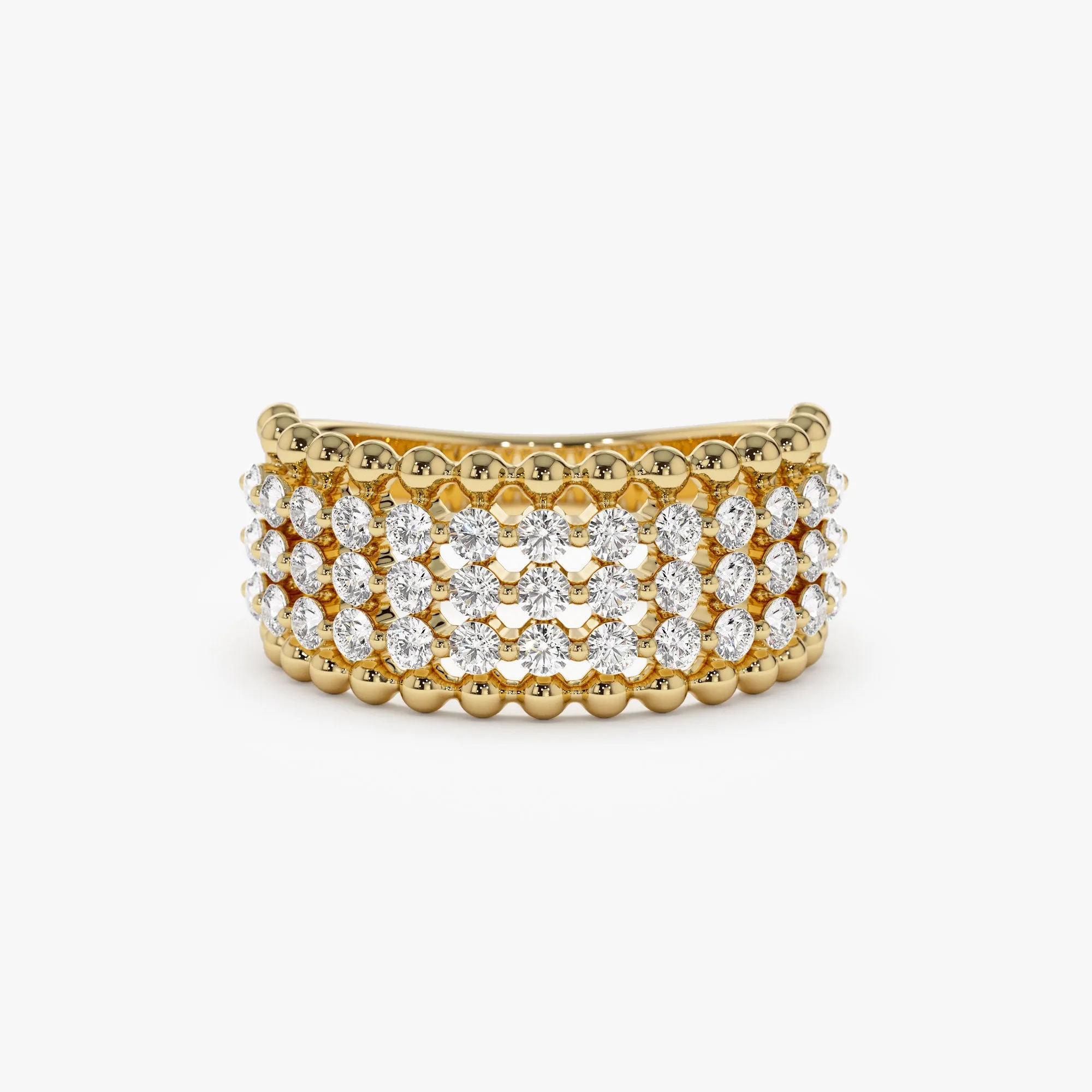14k Floating Diamond Bubble Band