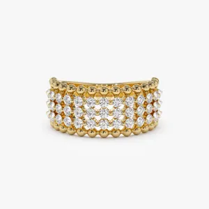 14k Floating Diamond Bubble Band