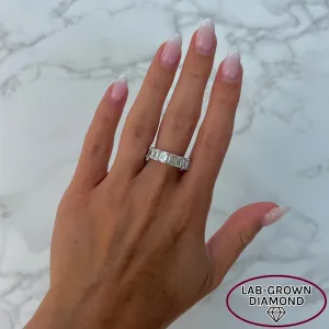 14K GOLD 9.00 CT LAB GROWN DIAMOND EMERALD ETERNITY BAND