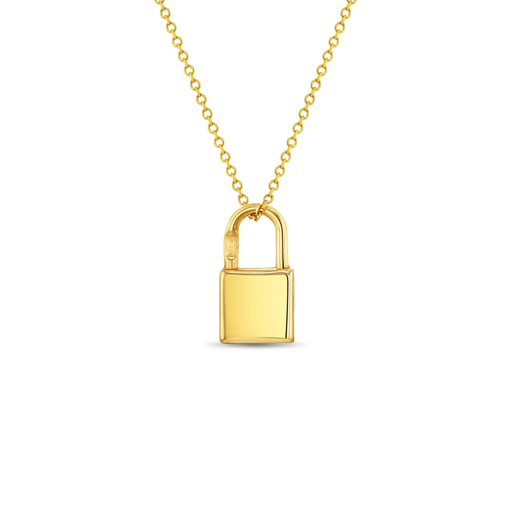 14k Gold Lock Women's Pendant/Necklace