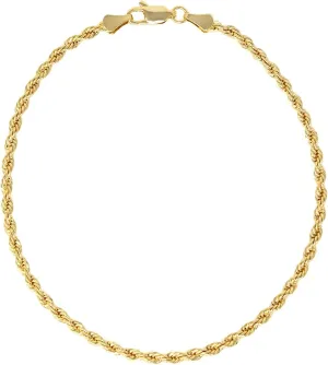 14K Gold Plated Link Chain Anklets Bracelet for Women - 5mm, 11 “ / Figaro Chain/Mariner Chain/Curb Chain/Rope Chain/Made In South Korea