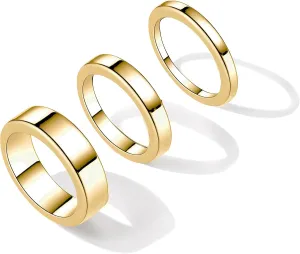 14K Gold Rings for Women Non Tarnish Gold Stackable Rings for Women Trendy Dainty Thumb Pinky Statement Band Ring Minimalist Jewelry