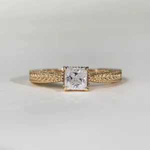14k Gold Vermeil Cubic Zirconia Vintage Solitaire Rings