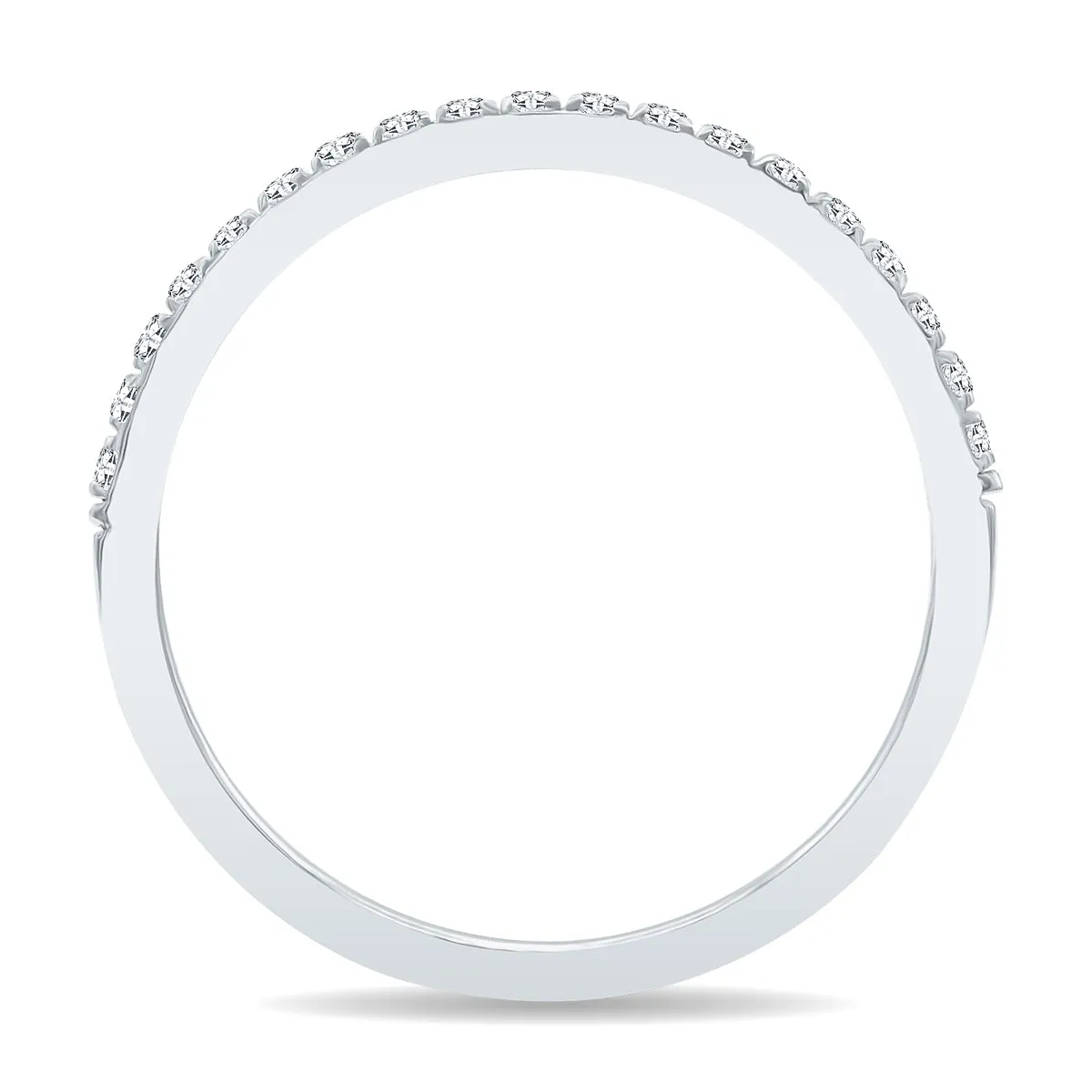 1/5 Carat TW Thin Diamond Wedding Band in 10K White Gold