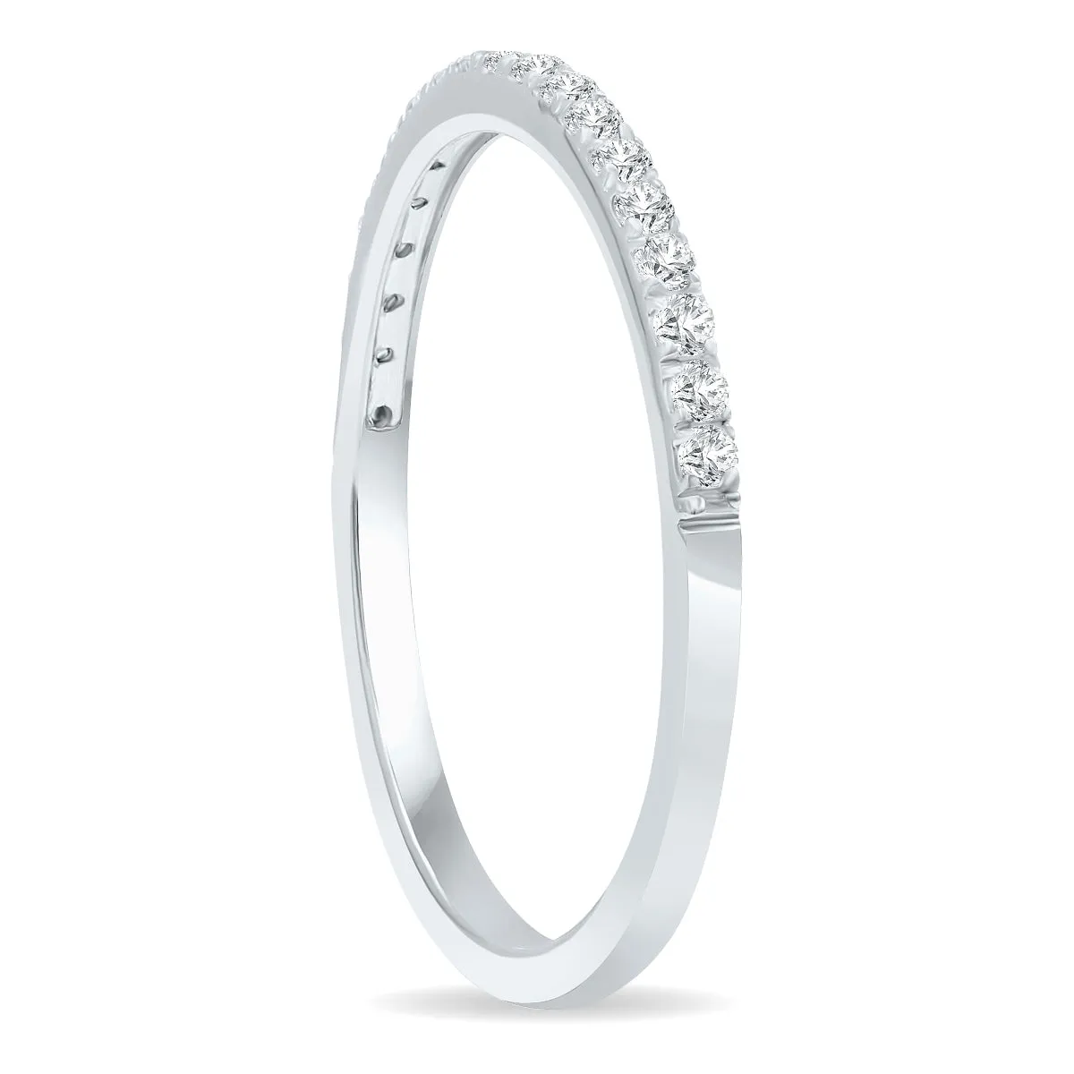 1/5 Carat TW Thin Diamond Wedding Band in 10K White Gold