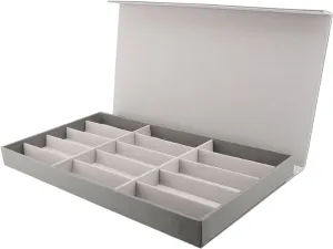 15 Slot Sunglasses Box, Large Multifunctional Jewelry for Glasses Watches Bracelets, Unique with Exquisite Lining, Ideal for Travel Business Trips