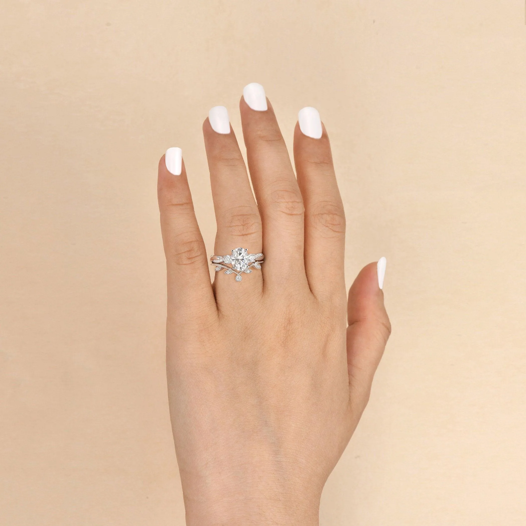 1.5ct Moissanite Set 2pcs Unique Ring