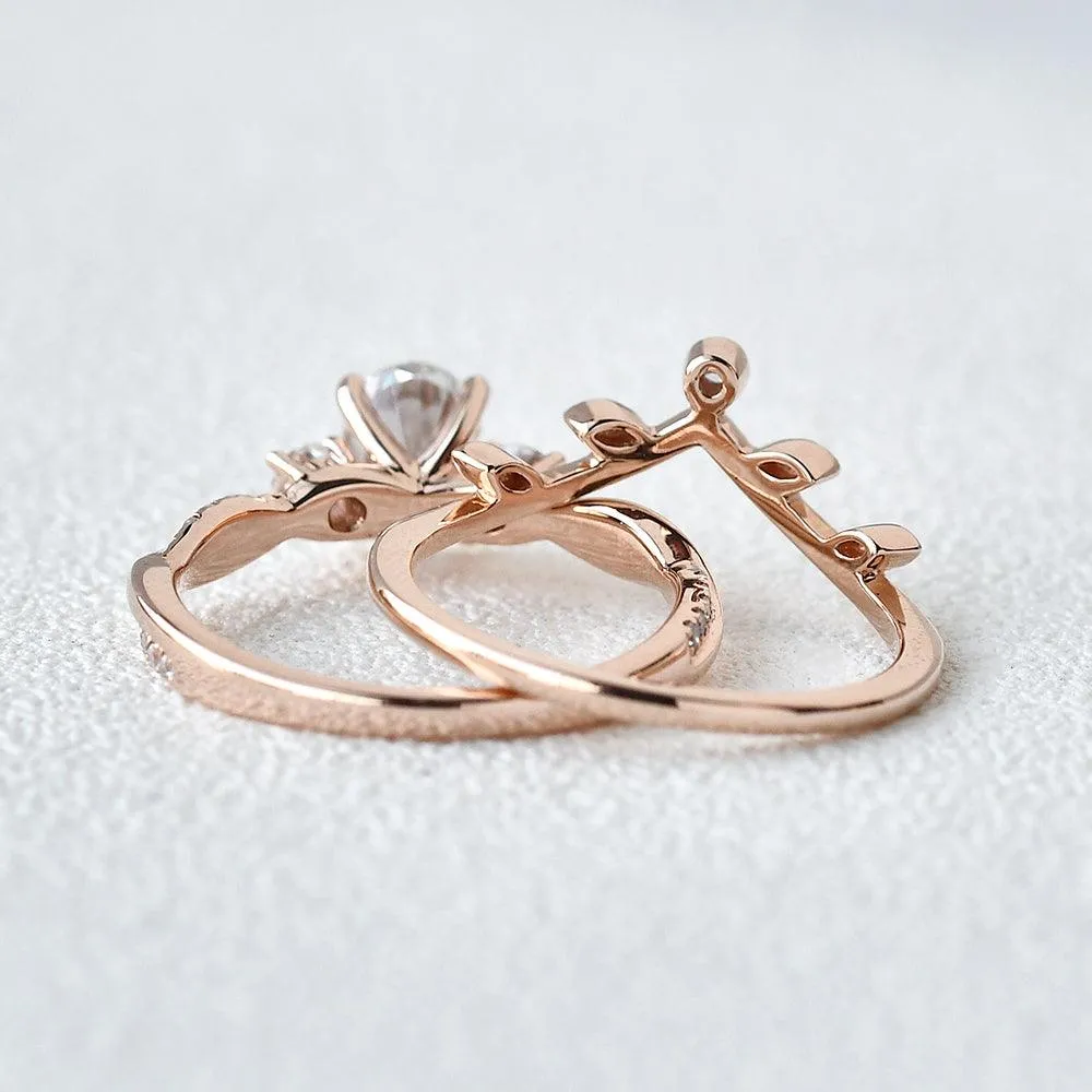 1.5ct Moissanite Set 2pcs Unique Ring