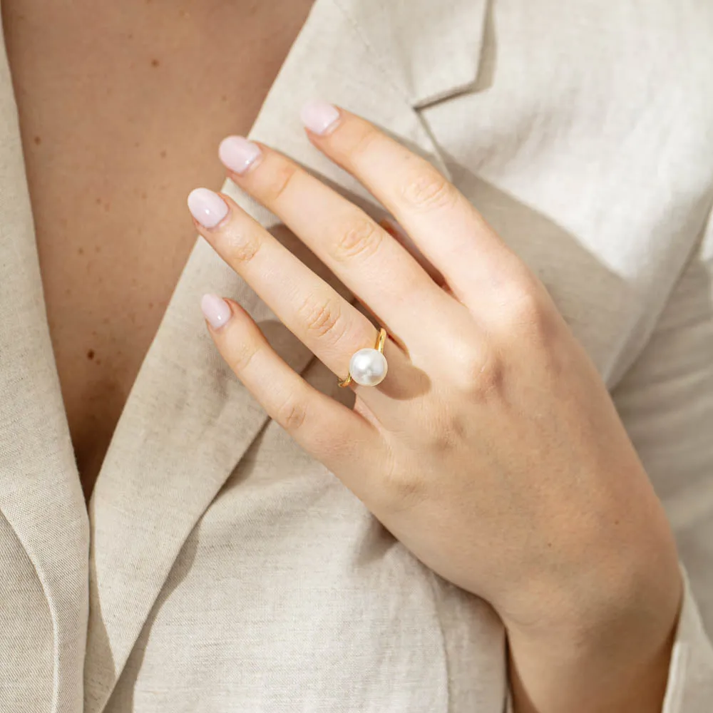 18ct Yellow Gold 11mm South Sea Pearl Ring