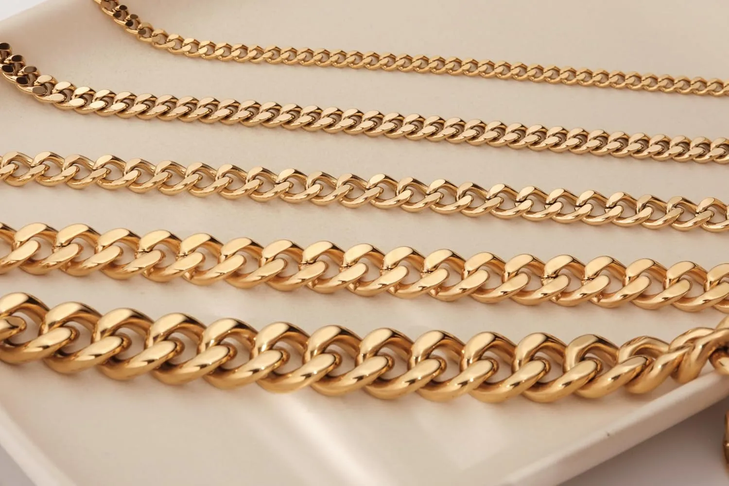 18K Gold PVD Coating Cuban Chain Bracelet for Women, 3mm Cuban Chain, 6mm Cuban Chain, 8mm Cuban Chain Bracelet, Linked Chain Bracelet, Curb Chain Bracelet