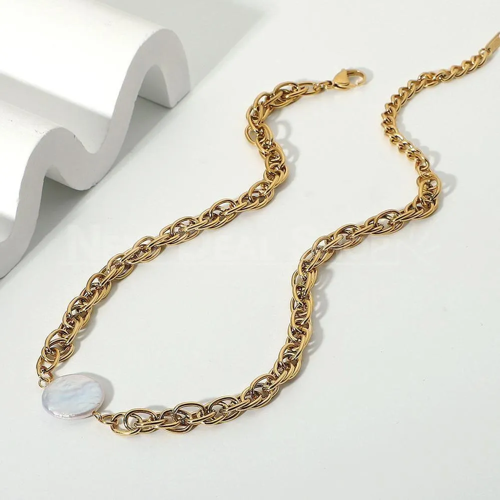 18K Plated Gold Pearl Necklace