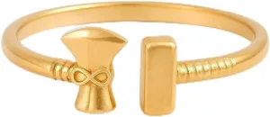 18K Solid Gold Viking Ring Hammer Axe Men's Jewelry Giift for him Adjustable Gold Ring Birday gift for Love Comfort fit BY - STERLING MINIMALIST